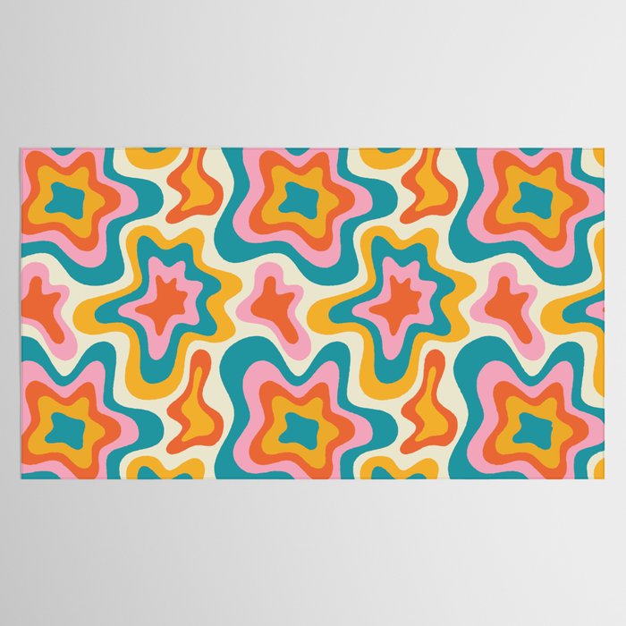 Colorful psychedelic hippie tie dye art pattern Tablecloth Gallery Image 2