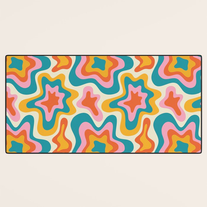 Colorful psychedelic hippie tie dye art pattern Desk Mat Gallery Image 3