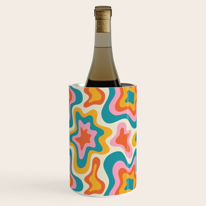 Colorful psychedelic hippie tie dye art pattern Wine Chiller Gallery Image 3
