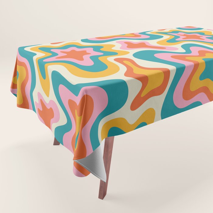 Colorful psychedelic hippie tie dye art pattern Tablecloth Gallery Image 1