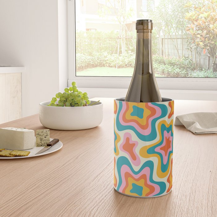 Colorful psychedelic hippie tie dye art pattern Wine Chiller Gallery Image 4