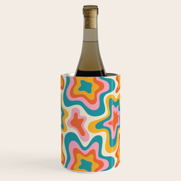 Colorful psychedelic hippie tie dye art pattern Wine Chiller Gallery Image 1