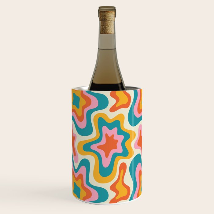Colorful psychedelic hippie tie dye art pattern Wine Chiller Gallery Image 2