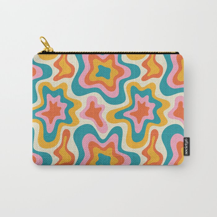 Colorful psychedelic hippie tie dye art pattern Carry All Pouch Gallery Image 1