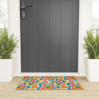 Colorful psychedelic hippie tie dye art pattern Welcome Mat Gallery Image 3