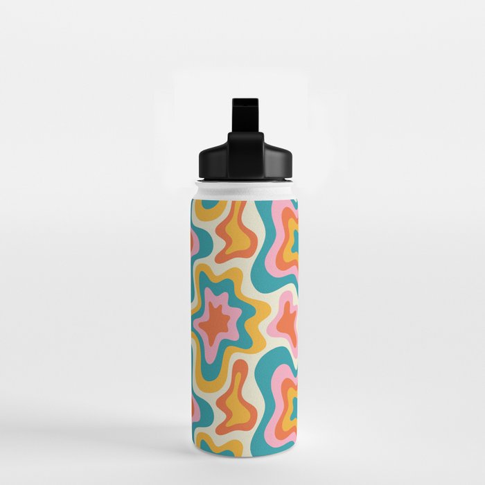 Colorful psychedelic hippie tie dye art pattern Water Bottle Gallery Image 2
