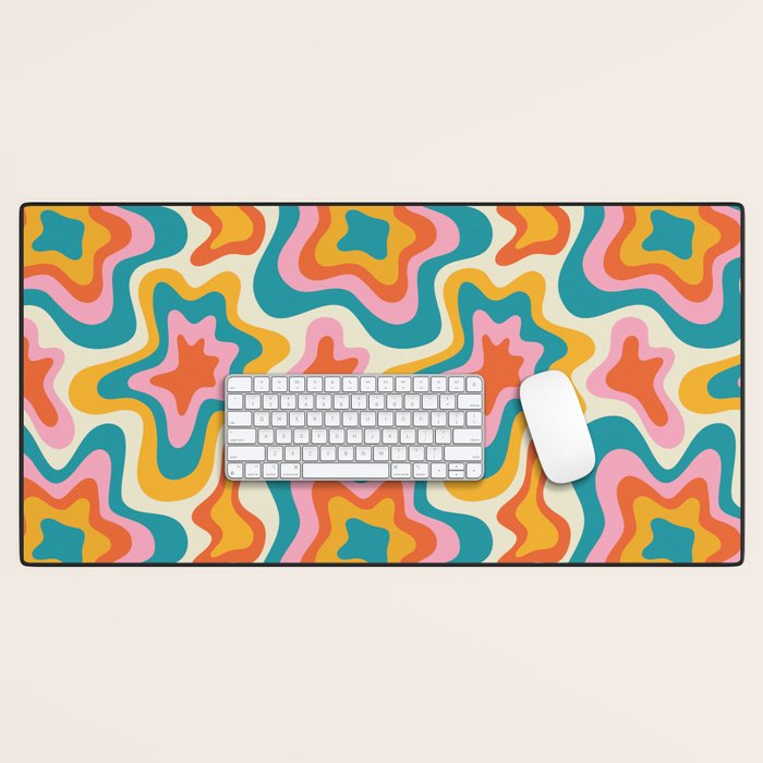 Colorful psychedelic hippie tie dye art pattern Desk Mat Gallery Image 1
