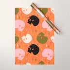 Spooky Skull Print Wrapping Paper Gallery Image 1
