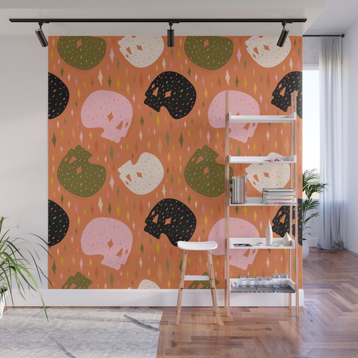 Spooky Skull Print Wall Mural Gallery Image 1