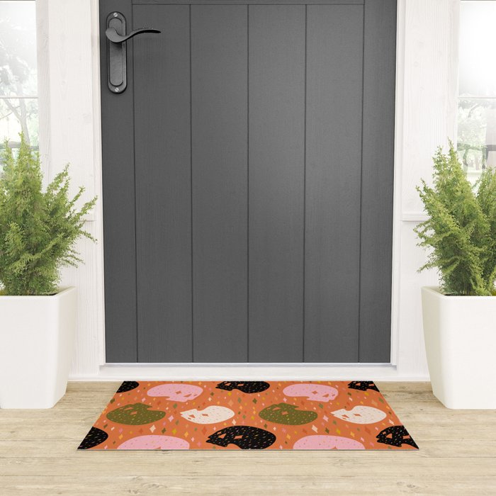Spooky Skull Print Welcome Mat Gallery Image 3