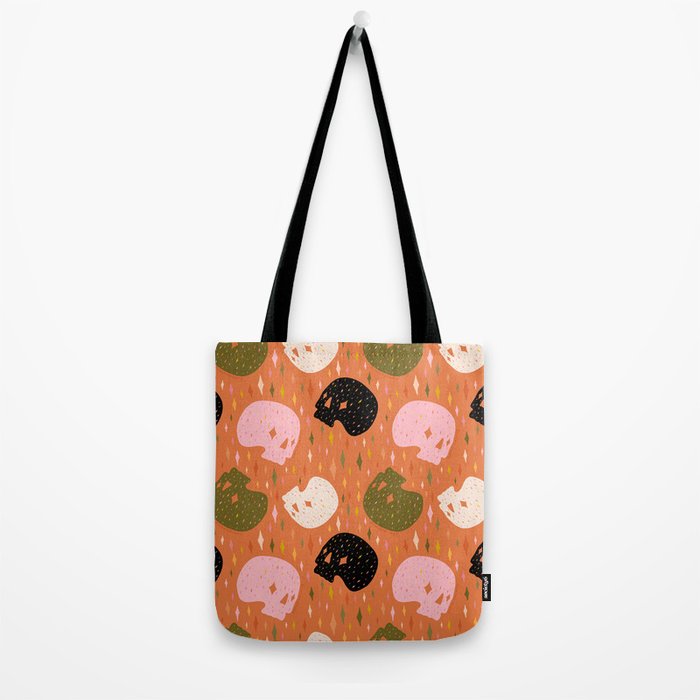 Spooky Skull Print Tote Bag Gallery Image 2