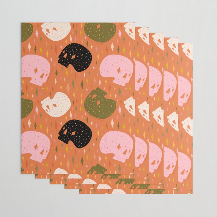 Spooky Skull Print Wrapping Paper Gallery Image 3