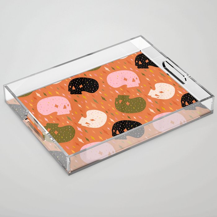 Spooky Skull Print Acrylic Tray Gallery Image 1
