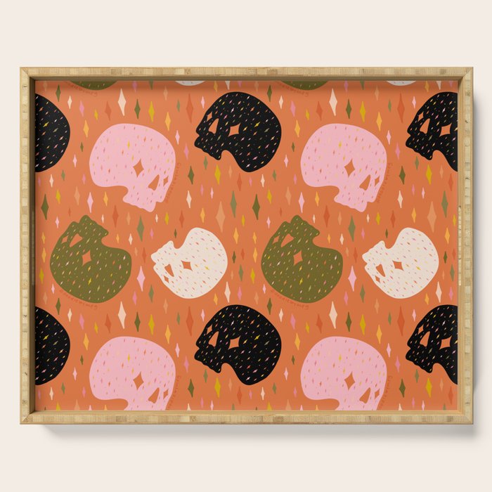 Spooky Skull Print Serving Tray Gallery Image 1