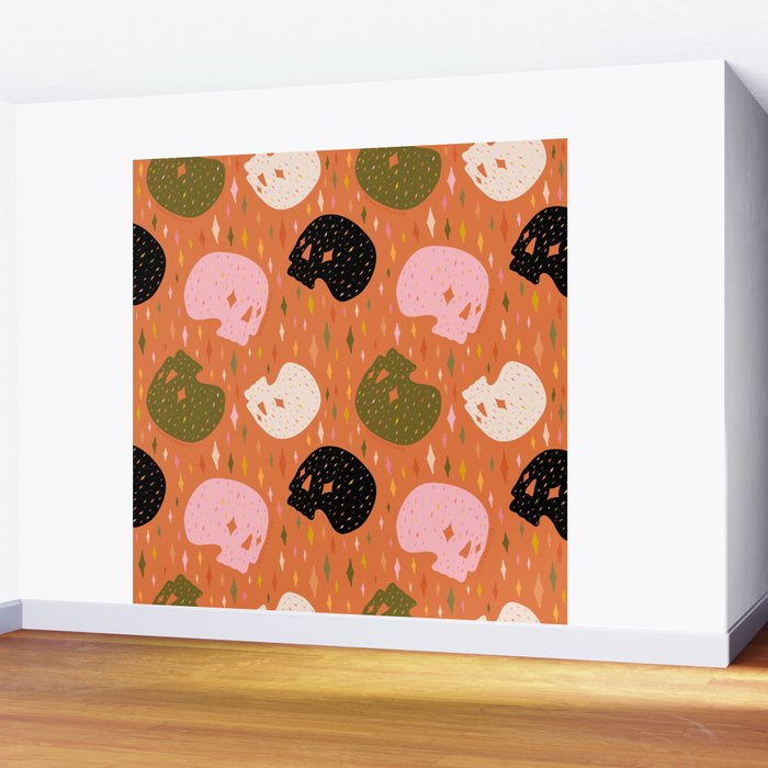 Spooky Skull Print Wall Mural Gallery Image 2