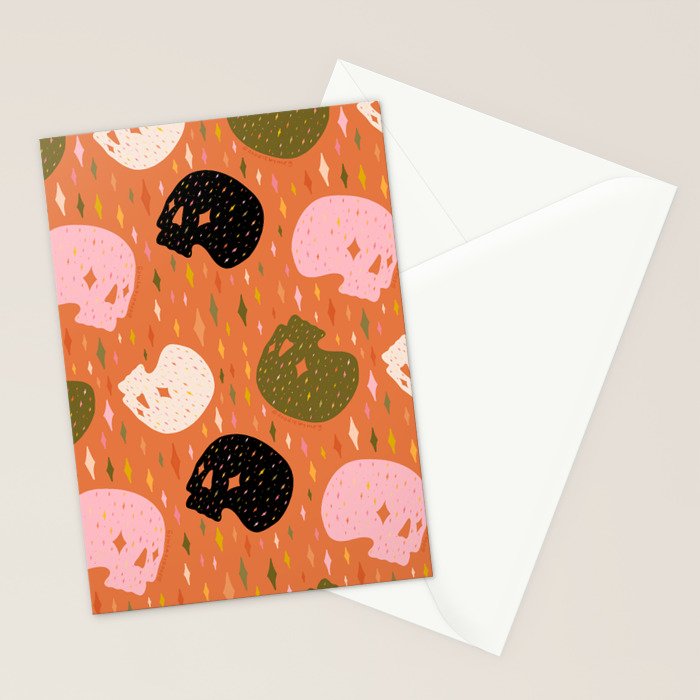Spooky Skull Print Stationery Card Gallery Image 2