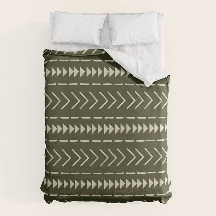 Mudcloth Forest Green Duvet Cover Gallery Image 1