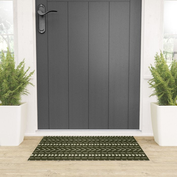 Mudcloth Forest Green Welcome Mat Gallery Image 3