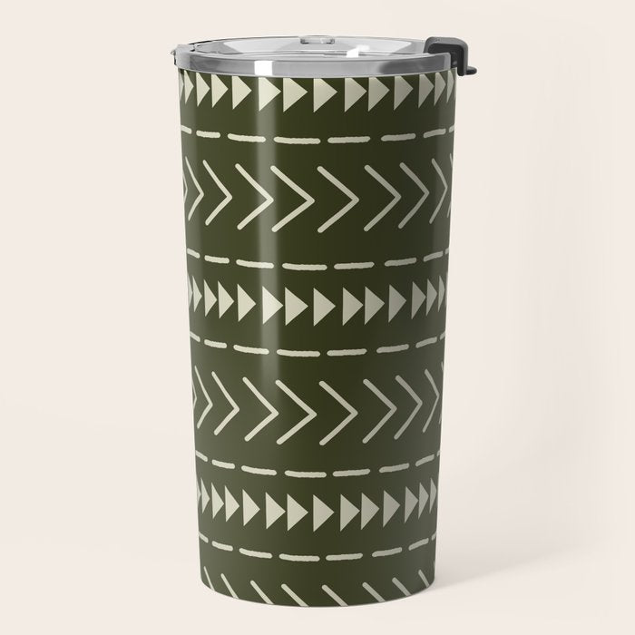 Mudcloth Forest Green Travel Mug Gallery Image 2