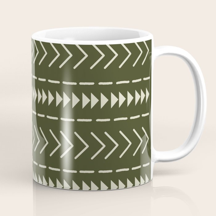 Mudcloth Forest Green Coffee Mug Gallery Image 1