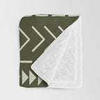 Mudcloth Forest Green Throw Blanket Gallery Image 3