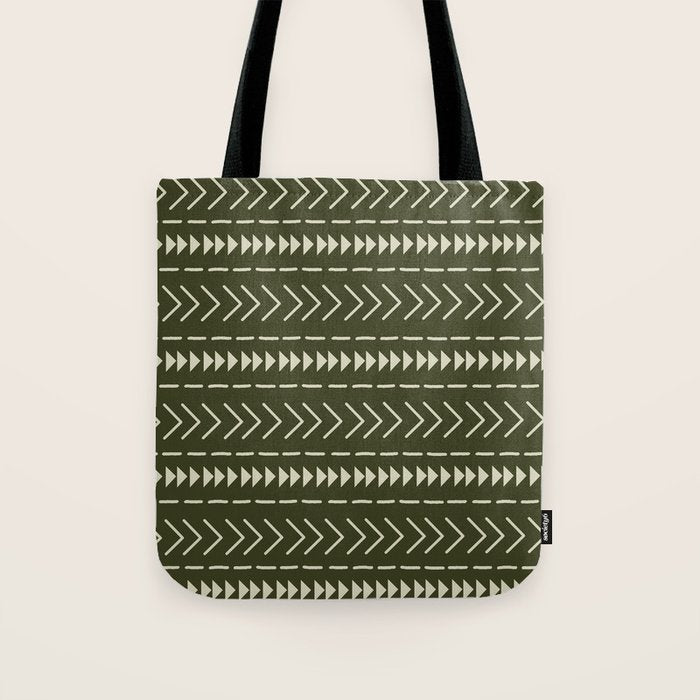 Mudcloth Forest Green Tote Bag Gallery Image 1