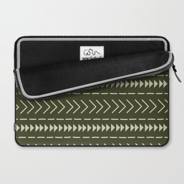 Mudcloth Forest Green Laptop Sleeve Gallery Image 2