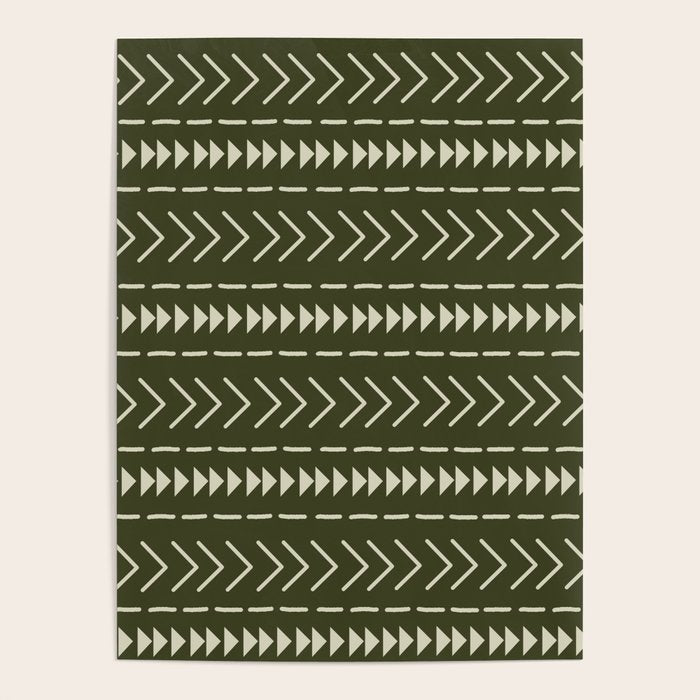 Mudcloth Forest Green Poster Gallery Image 4