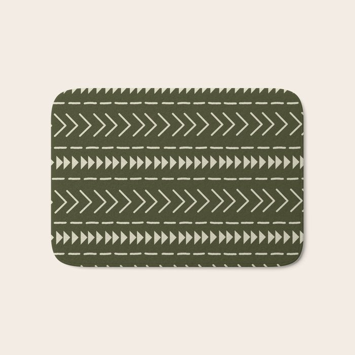 Mudcloth Forest Green Bath Mat