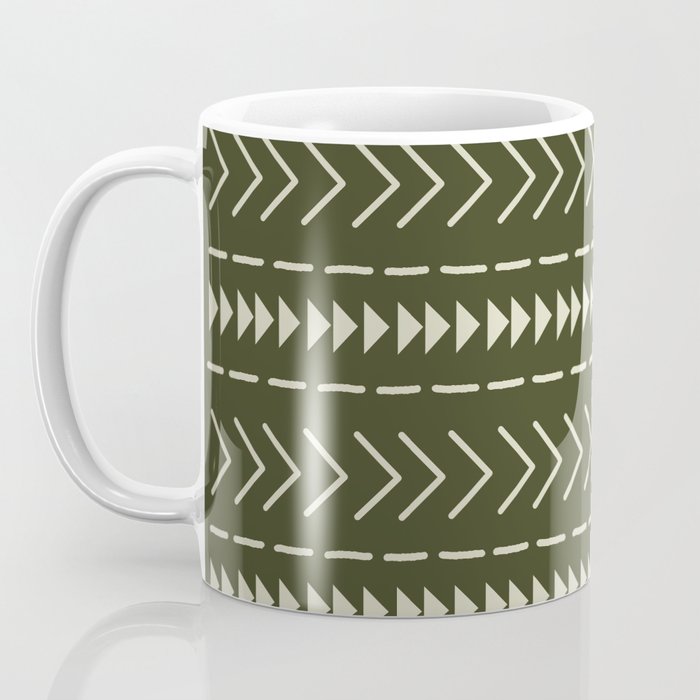 Mudcloth Forest Green Coffee Mug Gallery Image 3