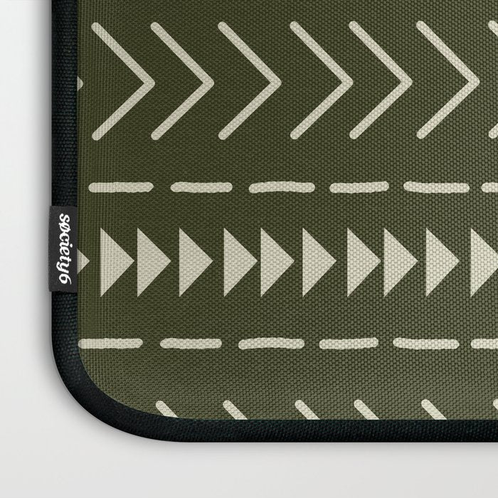 Mudcloth Forest Green Laptop Sleeve Gallery Image 3