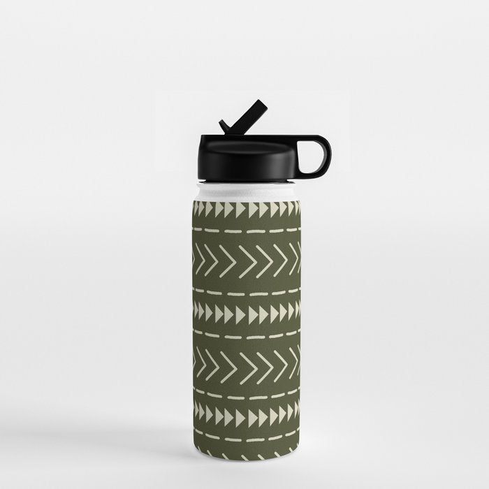 Mudcloth Forest Green Water Bottle Gallery Image 1