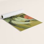 Protea, Australian native, flower, abstract, olive green, bright colors Yoga Mat Gallery Image 2