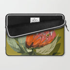 Protea, Australian native, flower, abstract, olive green, bright colors Laptop Sleeve Gallery Image 2
