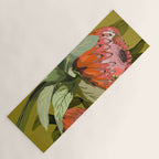 Protea, Australian native, flower, abstract, olive green, bright colors Yoga Mat Gallery Image 1
