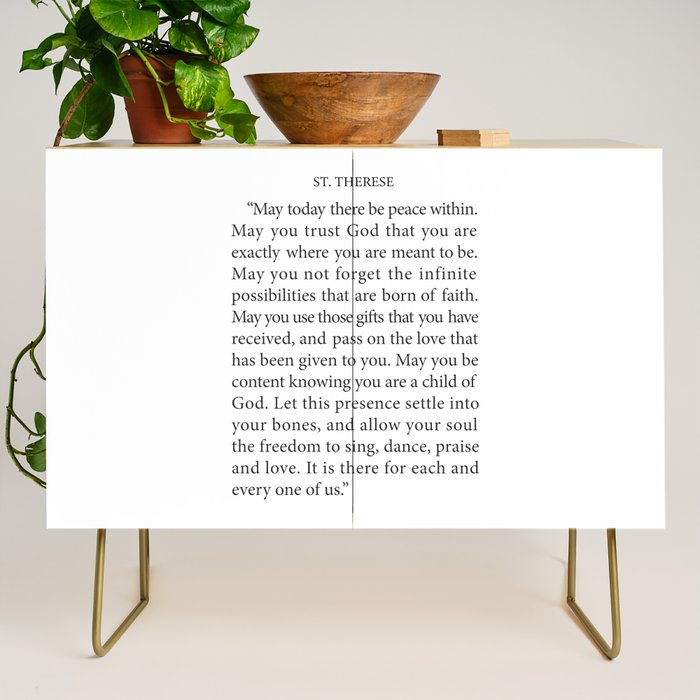St. Therese Quote, May Today There be Peace, Credenza Gallery Image 1