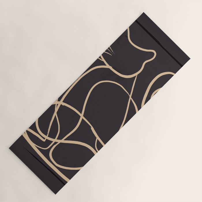 Abstract Line Art Cat 11 Yoga Mat Gallery Image 1