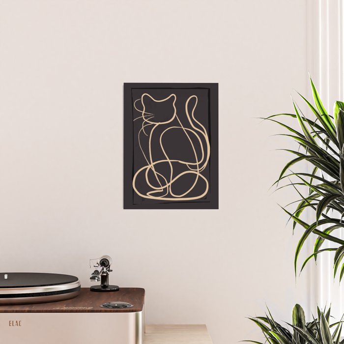 Abstract Line Art Cat 11 Poster Gallery Image 2