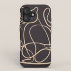 Abstract Line Art Cat 11 iPhone Case Gallery Image 1