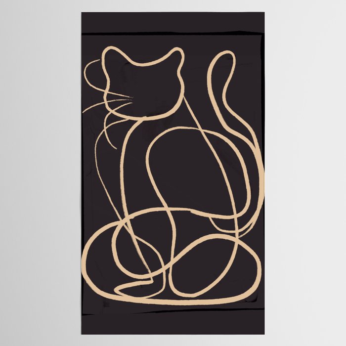 Abstract Line Art Cat 11 Tablecloth Gallery Image 2
