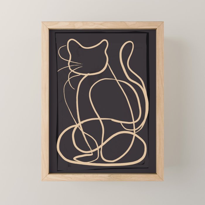 Abstract Line Art Cat 11 Mini Art Print Gallery Image 1