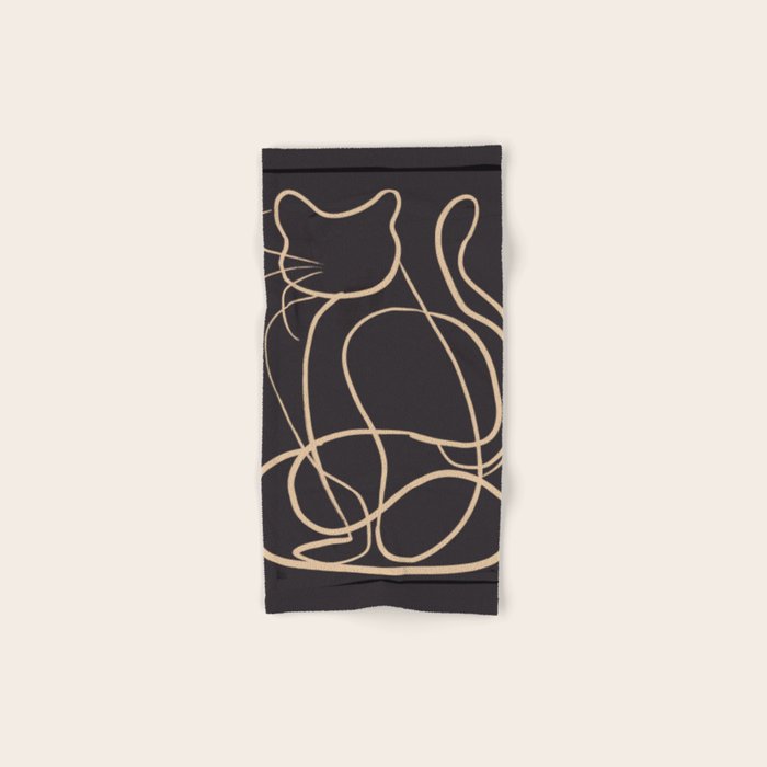Abstract Line Art Cat 11 Bath Towel Gallery Image 1