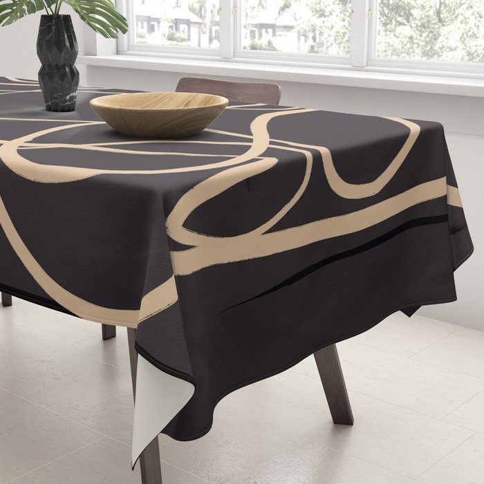 Abstract Line Art Cat 11 Tablecloth Gallery Image 3