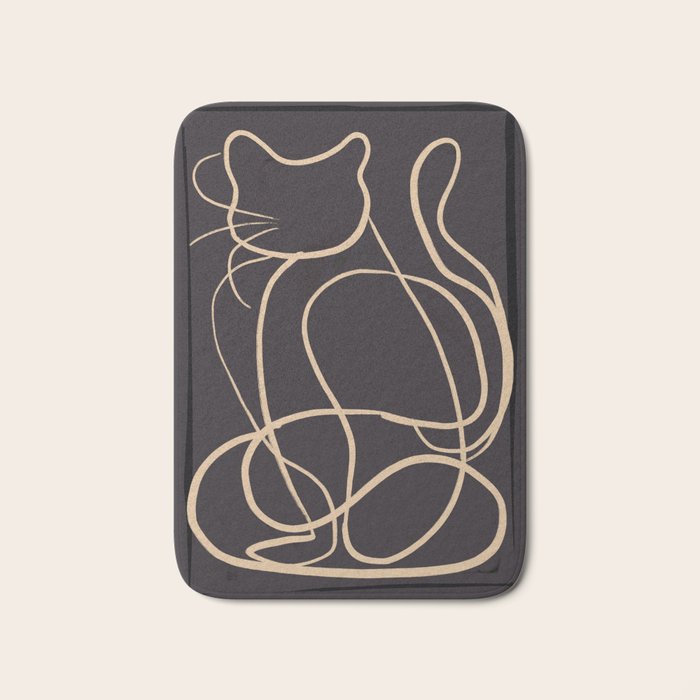 Abstract Line Art Cat 11 Bath Mat Gallery Image 1