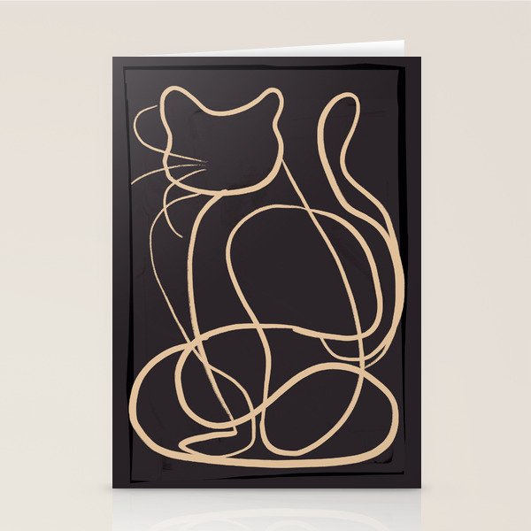 Abstract Line Art Cat 11 Stationery Card Gallery Image 2