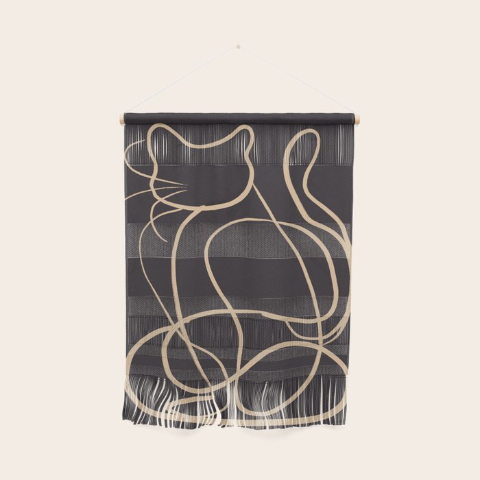 Abstract Line Art Cat 11 Wall Hanging Gallery Image 1