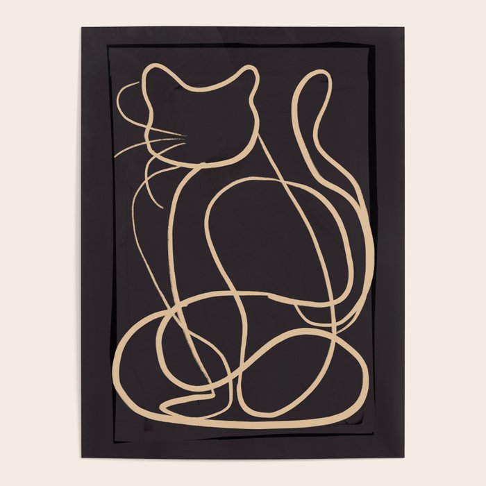 Abstract Line Art Cat 11 Poster Gallery Image 4