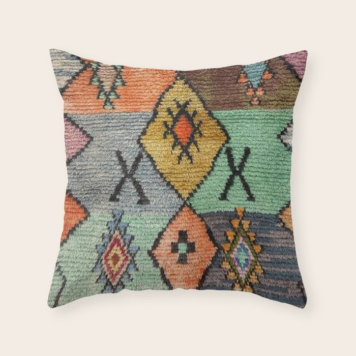 Traditional Vintage Moroccan Rug Throw Pillow Gallery Image 6