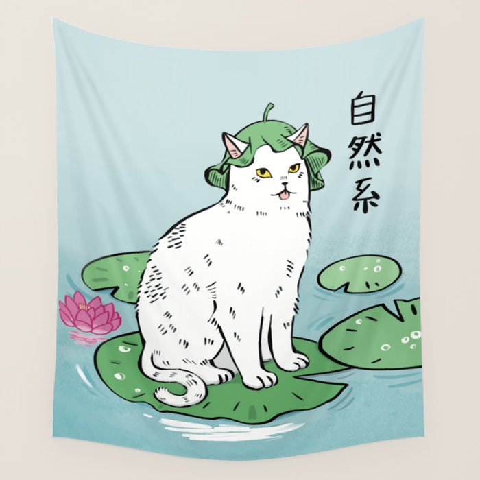 Lotus Cat Wall Tapestry Gallery Image 1