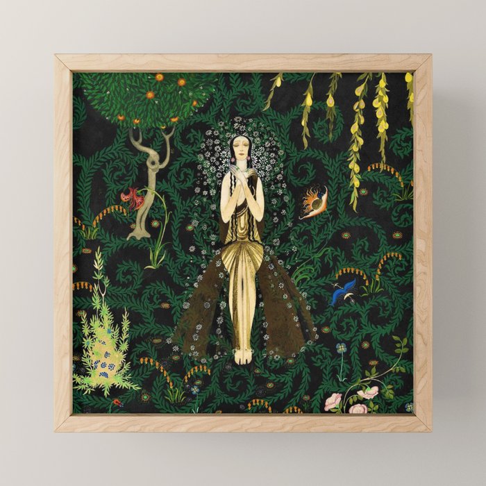 1921 Classical Masterpiece 'Flowers and Flames' by Kay Nielsen Mini Art Print Gallery Image 1